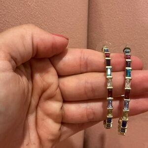 Kendra Scott large gemstone hoops
